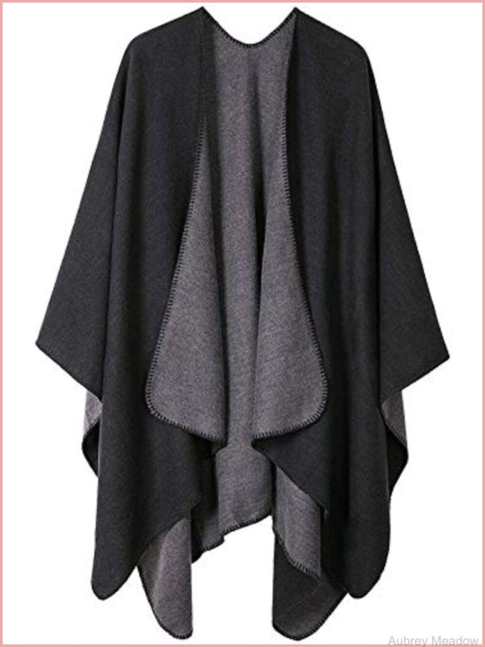 Women's Reversible Shawl Wrap Winter Poncho Sweater Cape